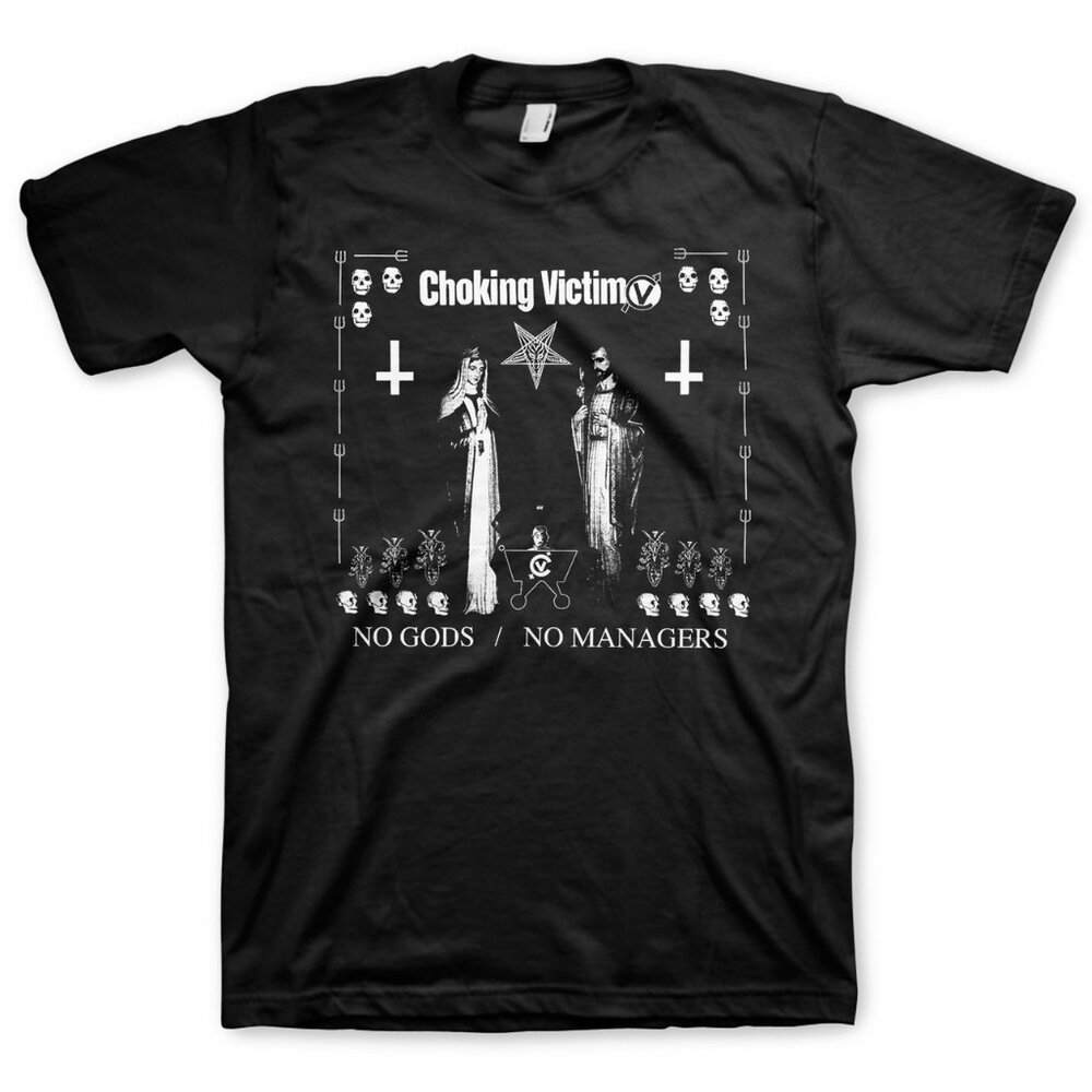 Choking Victim T-Shirt No Gods No Masters Punk Rock Graphic Tee 96